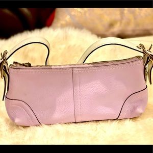 Coach all leather purple shoulder bag